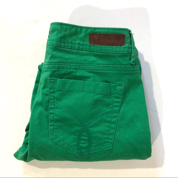 Calvin Klein Jeans Denim - Calvin Klein Jeans Green Skinny Crop Jeans